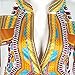 Traditional African Print Dashiki Bodycon Plus Size Short Sleeve Dress White XXX-Large