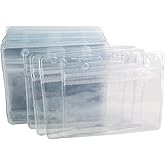 40 Pack Horizontal ID Badge Holder - Clear Thick PVC Name Tag Holder, 3.5x2.5 Inch Waterproof & Durable Work Badge Holderfor Office, Hospital, Factory (Resealable Zip)