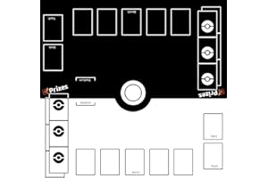 Jedaloke Playmat for Game Cards, 2 Player Gaming Mat Board Trading Card Game Stadium (Black-White THK 3mm)