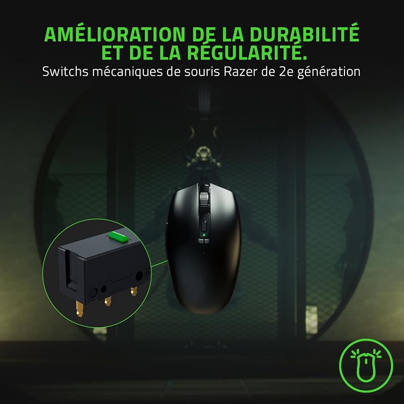Orochi V2 - Souris Gaming sans Fil avec Jusqu'à 950 Heures d'Autonomie (Design Ultra-léger, sans Fil HyperSpeed & Bluetooth, Interrupteur de Souris Mécanique 2e Gen) Noir