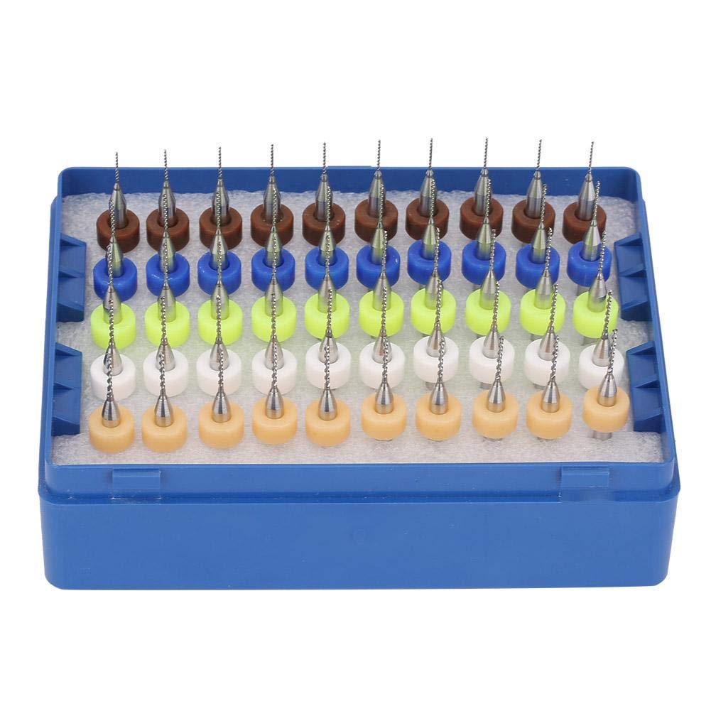 50pcs PCB Board Drill Bits Kit Carbide Micro for PCB Print Circuit Board Carving CNC Machine 0.5-0.9mm Multiple Sizes