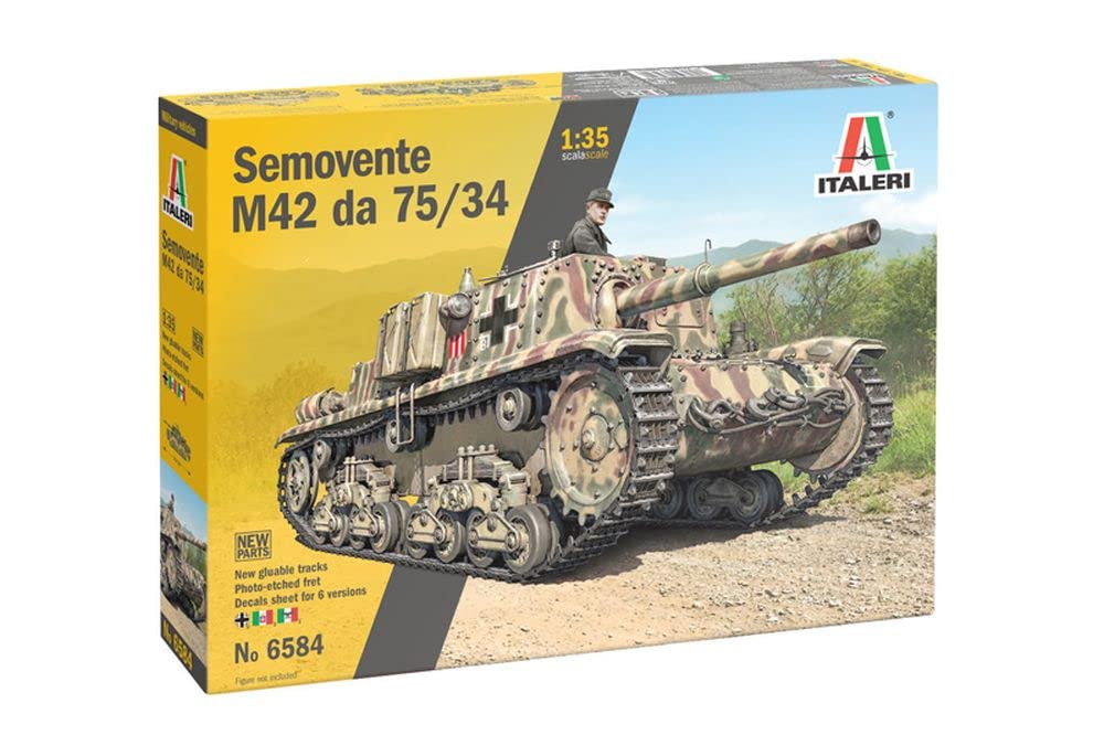 Italeri -6584 Self-Propelled M42 75/34, 1:35 Scale, Model Kit, Plastic Model to Mount, Model Making, IT6584
