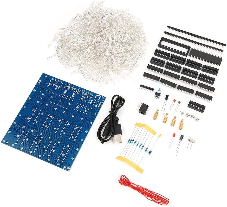 3D Led Cube Light DIY Kit, Lamp Squared LED 8x8x8 Electronic Toy for Children Teenagers Learning Gift(Blue) - Image 4