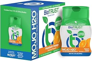 BioTrust Mojo H2O Natural Water Enhancer Drops, with B Vitamins and Electrolytes, Sugar-Free, Zero Calories, No Artificial Sweeteners (Mandarin Orange, 4 pk)