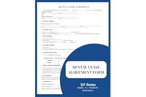 Rental Lease Agreement Forms Book: 50 Easy-to-Fill Legal One Page Contracts | Single-Sided Pages | Month-to-Month or Fixed-Term Agreements | ... & Tenants | 8.5 x 11 in | Matte Cover