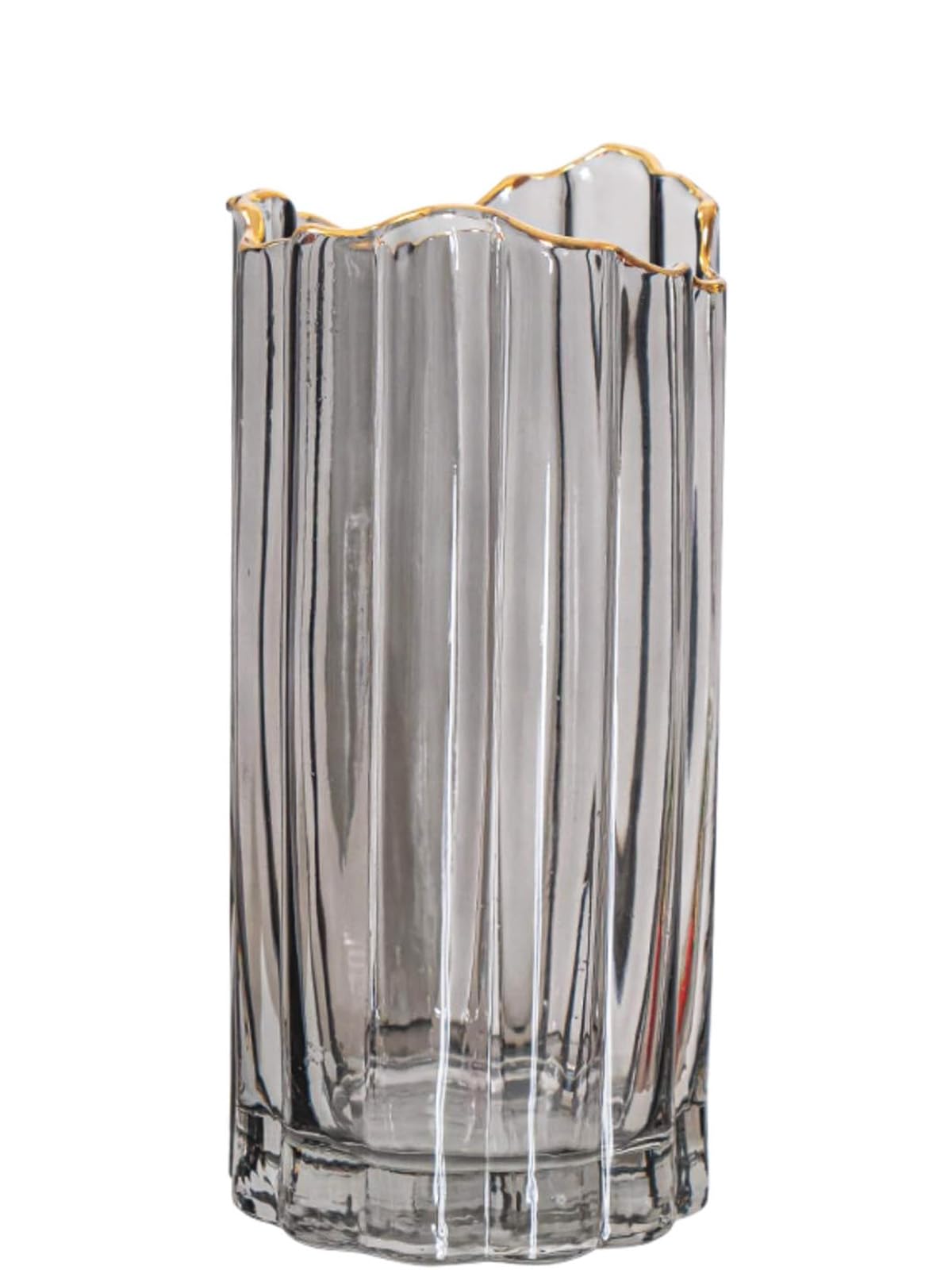 PEPAXON Large Glass Vase for Flower Vase Heavy Cylinder Vase Home Decoration vase Grey10x25cm