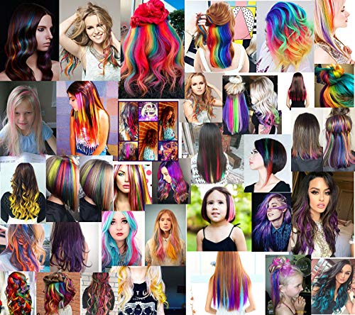 6 Hairpieces+Highlights+Straight+Colorful+Extensions