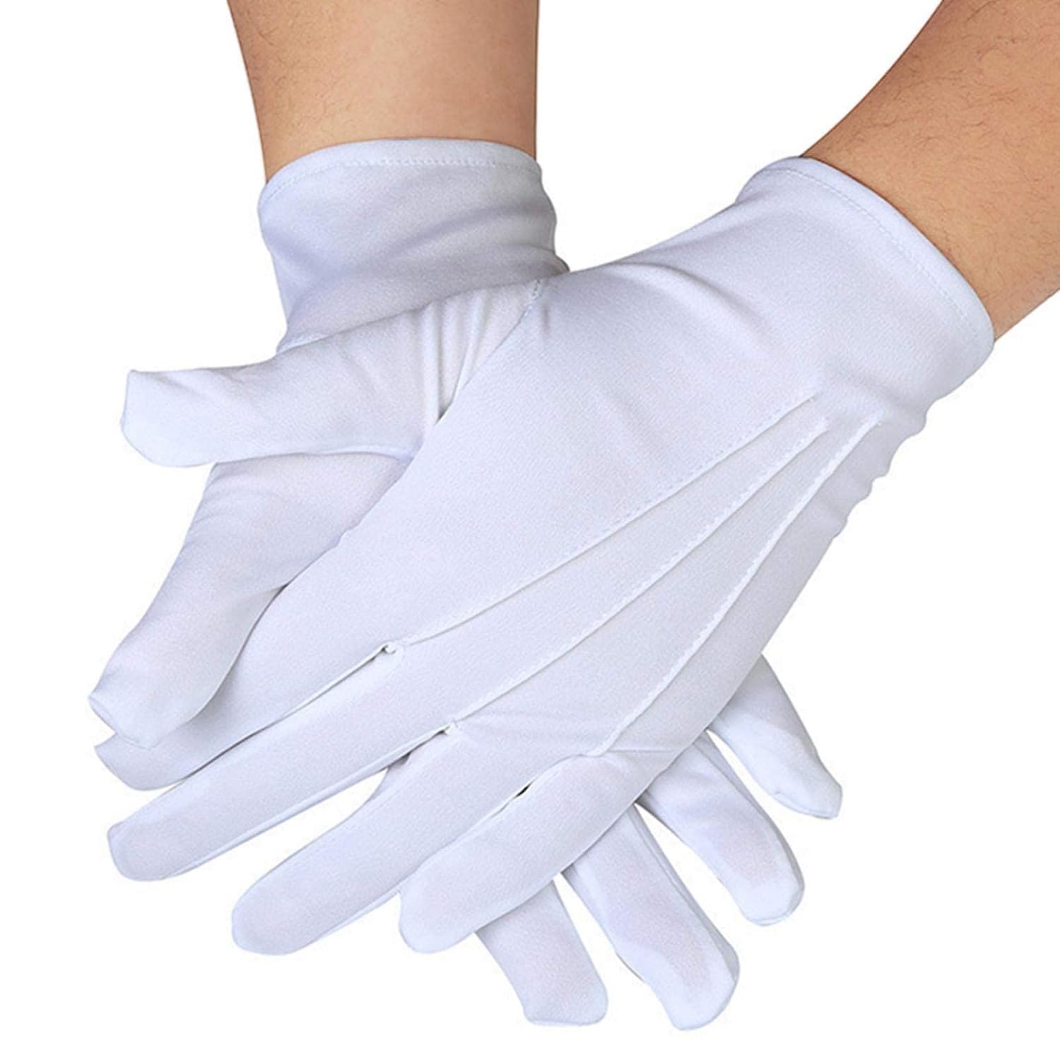 SquarezhenBo White Cotton, Soft Cotton, Silver Inspection Glove For Coin Jewelry, Stretchy Lining Gloves, Size Medium Work Women'S Glove And Mittens Safety Equipment And Materials Gloves
