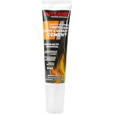 Rutland EZ Spread Stove Gasket Cement, High Temp 2000F Fiberglass Gasket Adhesive, USA-Made Wood Stove Repair Sealant for Fireplace, Wood &amp; Pellet Stove Door Gaskets, Black, 2.3 oz