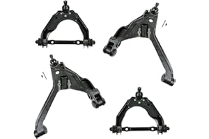 TRQ Front Upper and Lower Driver and Passenger Side Control Arm and Ball Joint Set 4 Piece Compatible with 1997-1999 Dodge Dakota 4WD 1998-1999 Durango 4WD