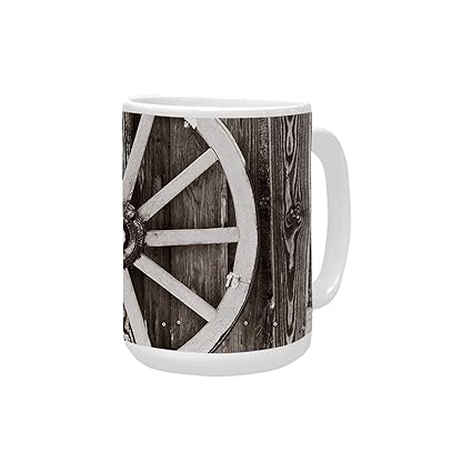 Amazon Com Barn Wood Wagon Wheel Ceramic Mug Retro Wheel On