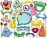 Mighty Monster Photo Booth Props Kit - 20 Pack Party Camera Props Fully Assembled