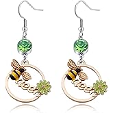 DINLUNED Bee Earring Honey Bee Pendant Jewelry Queen Earrings Insect Earrings Honey Bee Lover Gift Birthday Gift Christmas Jewelry