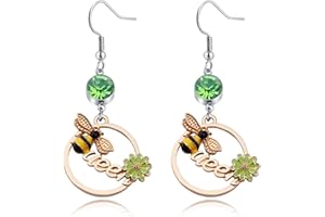 DINLUNED Bee Earring Honey Bee Pendant Jewelry Queen Earrings Insect Earrings Honey Bee Lover Gift Birthday Gift Christmas Jewelry