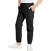 QBK Pull on Stretch School Uniform Pant Jogger Pants for Toddler to Youth Boys and Girls