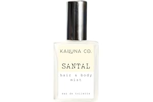 KAILUNA CO. Santal Natural Hair & Body Mist Spray, Pure Essential and Fragrance Oils, Alcohol-Free, Handmade in California, 0.5Fl Oz