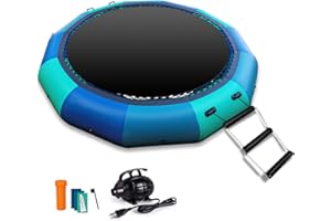 Inflatable Water Trampoline for Lake — 10FT 12FT 15FT Recreational Water Bouncer for Beach, Floating Trampoline with Electric Pump, Beyond Marina Pool Bouncer for Adults for Outdoor Sports