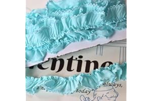 Yalulu 5 Yards Cotton Pleated Lace Trim, 1.1inch Wide Ruffle Trim Fabric Trims Ruffles Lace Edge Ribbon Ruffle Ribbons Trimmi