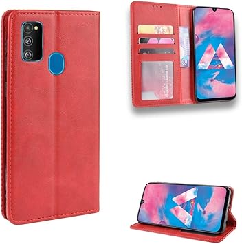 Amazon Com Jielangxin Keji Case For Samsung Galaxy M30s Case Cover Case For Samsung Sm M307f Ds Galaxy M30s Sm M307fn Ds Sm M307fd Case Pu Leather Flip Cover Red Electronics