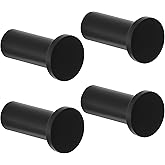 SAYAYO Modern Black Coat Hooks Wall Mounted, Towel Hooks for Bathrooms Robe Hooks, Heavy Duty Wall Hooks for Hanging, SUS 304 Stainless Steel 4 Packs