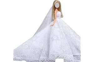 APATSUKI Bridal Doll Clothes Wedding Dress for 11.5inch Girl Doll Outfits Party Princess Gown 1/6 Dolls Accessories (Style I)