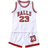 Mobarta Kids Sports Shorts Set Todder Boys Jerseys Tracksuit 2 Piece Basketball Top Mesh Shorts Set