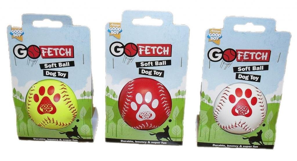 Good Boy Go Fetch Baseball Style Dog Pet Ball Amazon.co.uk Pet Supplies