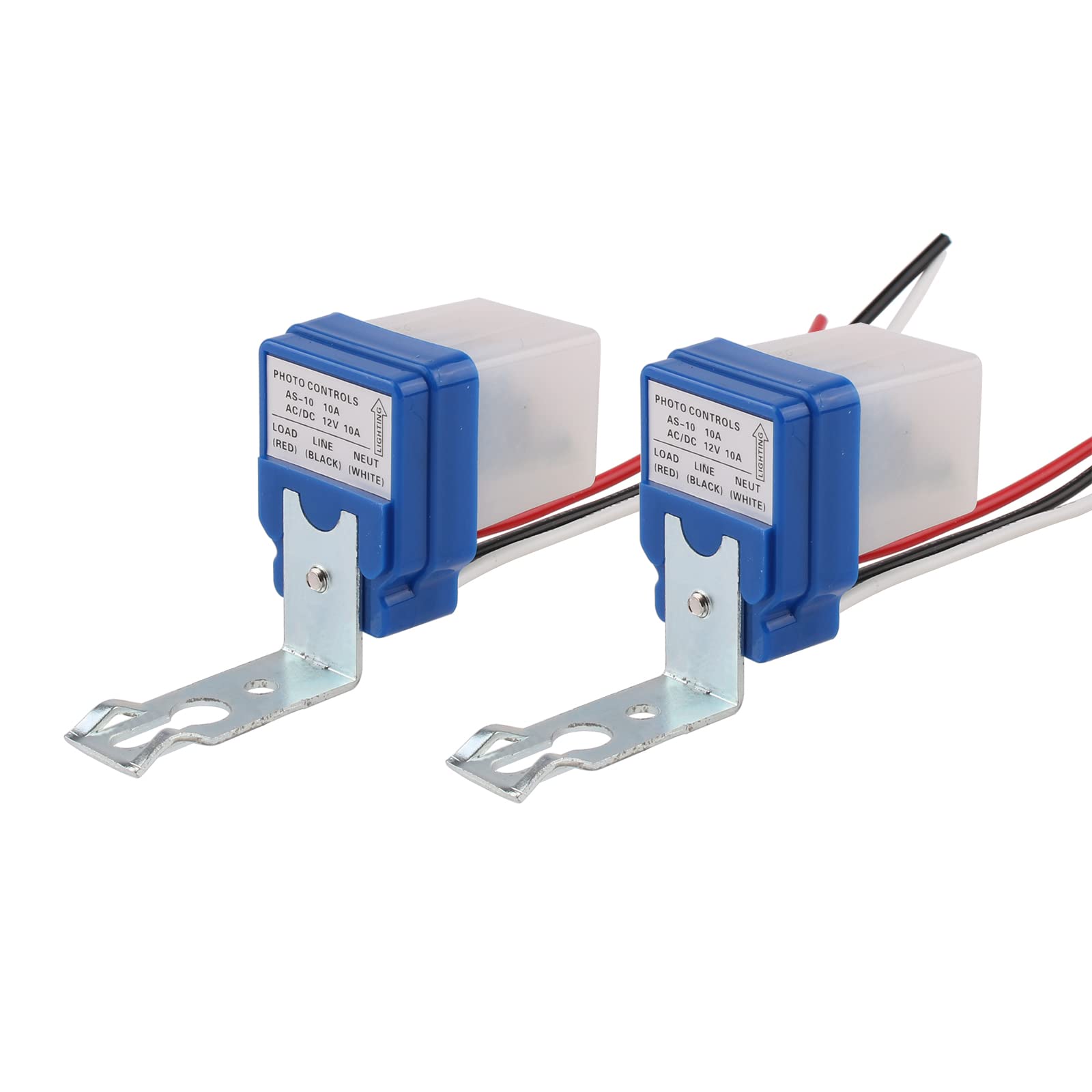 JIQI 2 x Twilight Switch Dimmer Sensor 12 V AC/DC 10 A Automatic Light Switch Road Light Switch Photo Cell Light Sensor Twilight Switch Photo Switch Light Control Switch for Outdoor Use