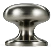 trust4care 4-Pack Large Brushed Satin Nickel Bi-fold Closet Door Knobs with Wide Base, Round Brass Wardrobe Folding Kitchen C