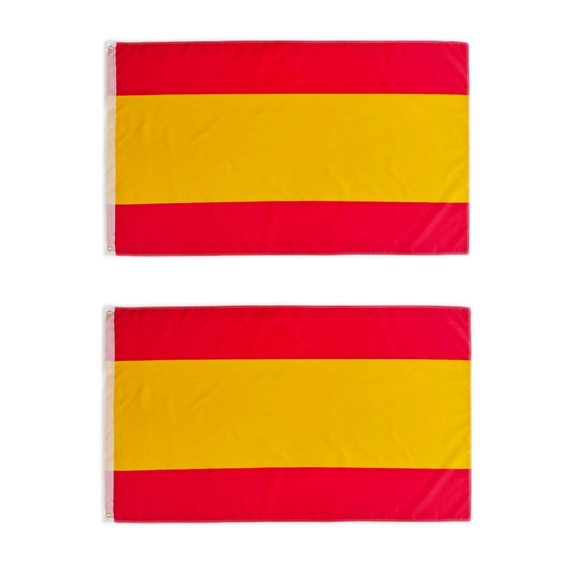 2 Spain flags without shield, Spanish coloured flag, 2 flag without shield, 2 Spain flag