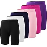 Deuerr 6-Pack Girls' Compression Spandex Shorts for 4-12Years | Athletic Wear for Gym, Dance, Yoga, Volleyball & Bike Riding
