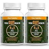 Vital Gut Health 4in1 Formula with Apple Cider Vinegar, Prebiotics & Probiotics, Digestive Enzymes for Strong Immunity Support and Complete Gut and Digestion Support- 60 Days Supply
