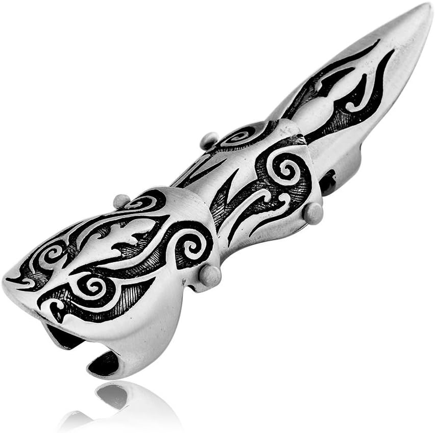 Llords Jewellery Classic Punk Gothic Full Finger Ring Armor, Fine Pewter Jewelry