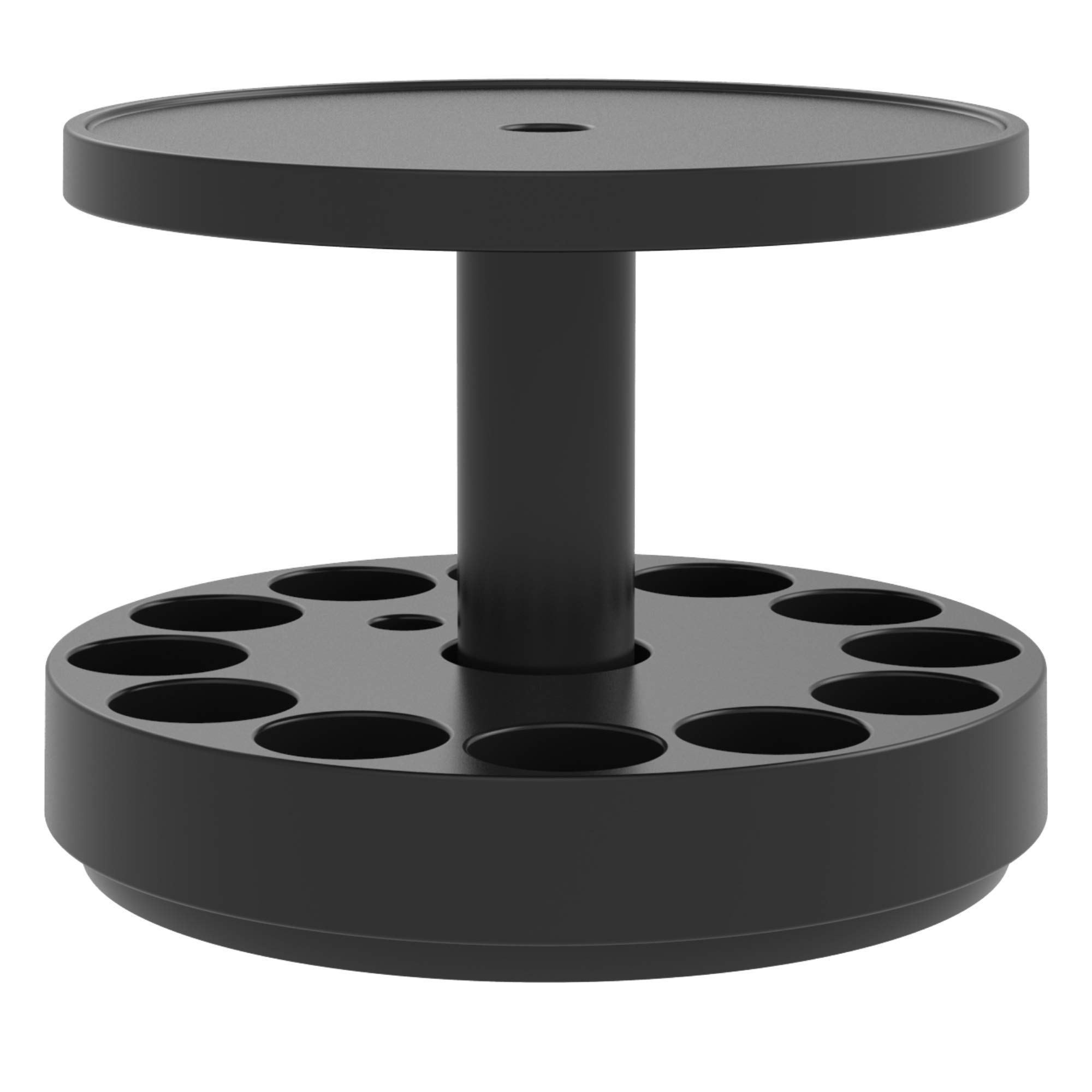 Fidelis Essential Oil Holder Diffuser Stand Carousel, 2 Tier Stand Holds Up to 12 Essential Oil Bottles and Diffuser (Black)