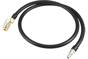 Motoforti Universal Inflator Air Pump Hose Adapter Tyre Valve Inflator Hose with Lock on Air Chuck, 100cm Hose Length, Close,