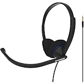 Koss CS200i Dual-Sided On-Ear Communication Headset, Black, Wired TRRS Plug | Noise Cancelling Electret Microphone, Flexible Microphone Arm, B2B, Telehealth, Education, Call Centers