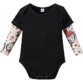 Magic Park 3-24M Infant Baby Boys Girls Tattoo Sleeve Romper Bodysuit Toddler Boy Tattoo Shirts Jumpsuit