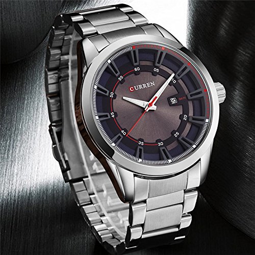 Curren Brand Strap Cuarzo para Hombre Moda Casual Vestido Reloj de Pulsera Fecha Reloj analógico Azul - Imagen 4