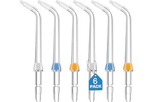 IIYL Replacement Tips for Waterpik Water Flosser, Replacement Orthodontic Tips Compatible with Waterpik Water Flossers and Other Brand Oral Irrigators (6 Orthodontic Tips)