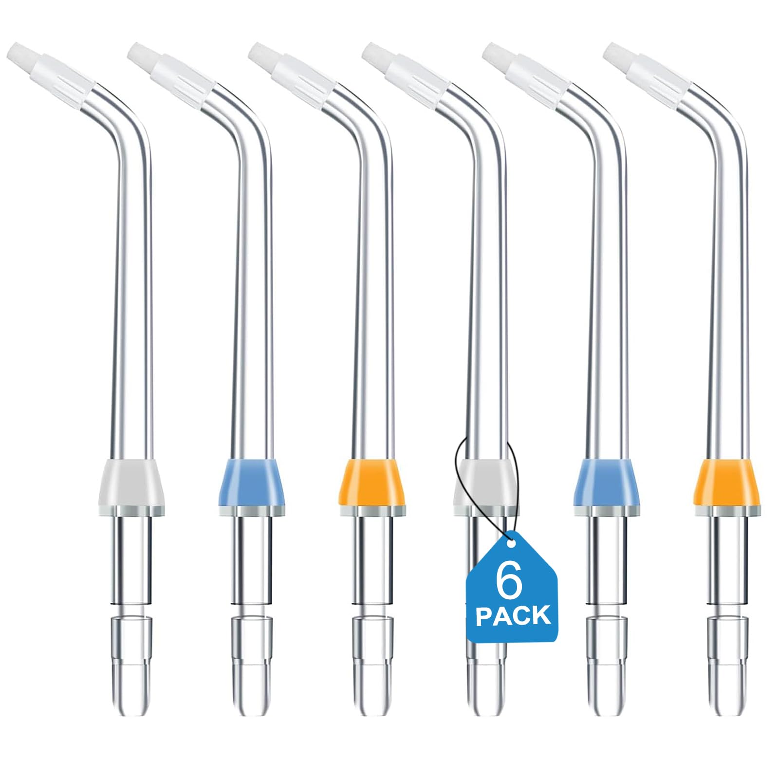 Replacement Tips for Waterpik Water Flosser, Replacement Orthodontic Tips Compatible with Waterpik Water Flossers and Other Brand Oral Irrigators (6 Orthodontic Tips)