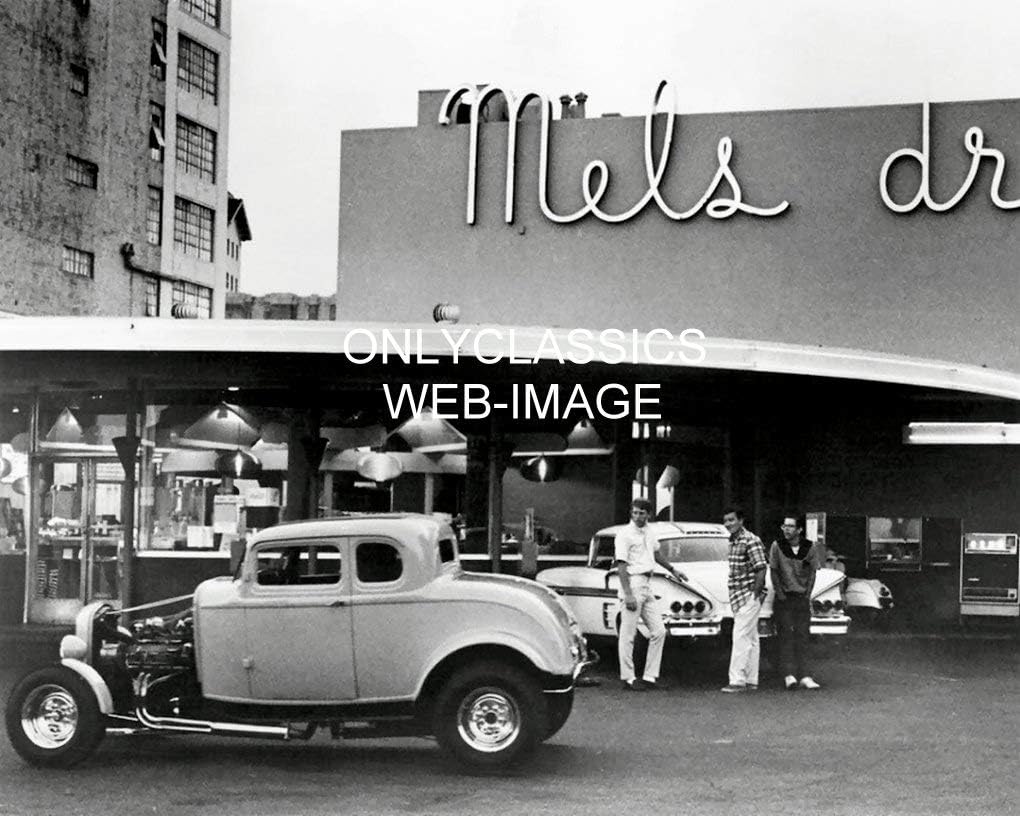 Photographs - OnlyClassics 1932 Duece Coupe HOT Rod CAR MEL'S Drive-in American Graffiti 8X10 Movie Photo