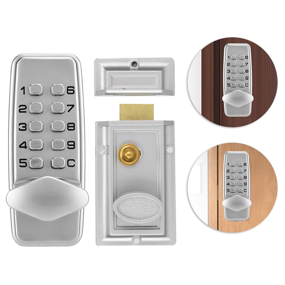 Alupre Mini Mechanical Door Code Lock - 2-4 Digits Password Security Lock for Indoor Outdoor Cabinet
