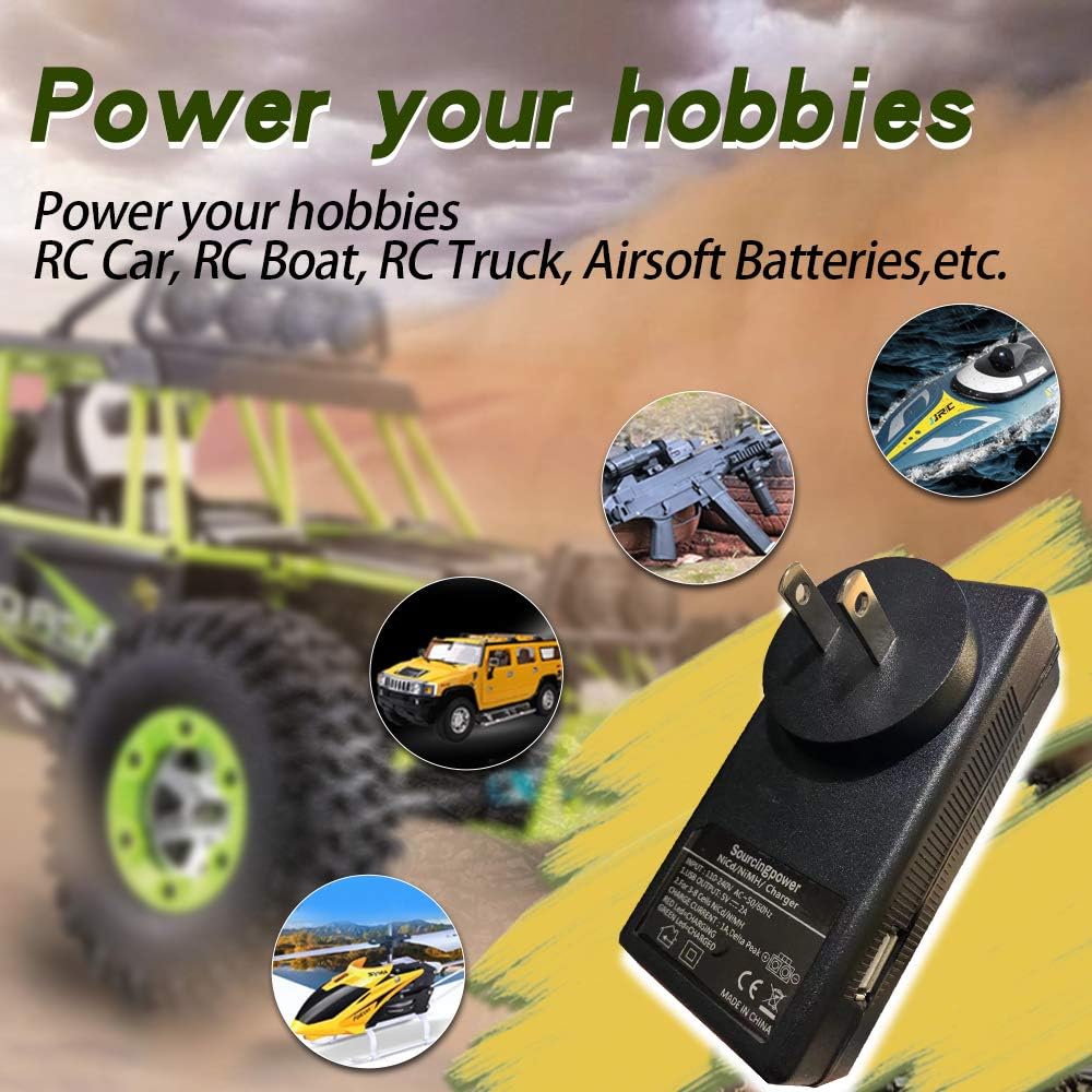 Sourcingpower RC Battery Charger for 3-8s Nimh/Nicd Battery Packs 3.6‐9.6V with traxxas Mini Tamiya Crocodile Clip Adapter Hobbies, RC Car, Boat,Truck, RC Airsoft,USB: Toys & Games