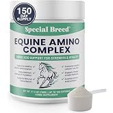 150-Day Supply Horse Amino Acid Supplement - Equine Amino Complex for Muscle, Topline &amp; Recovery Support - Supports Strength, Tissue Repair &amp; Vitality - Daily Horse Supplement Powder