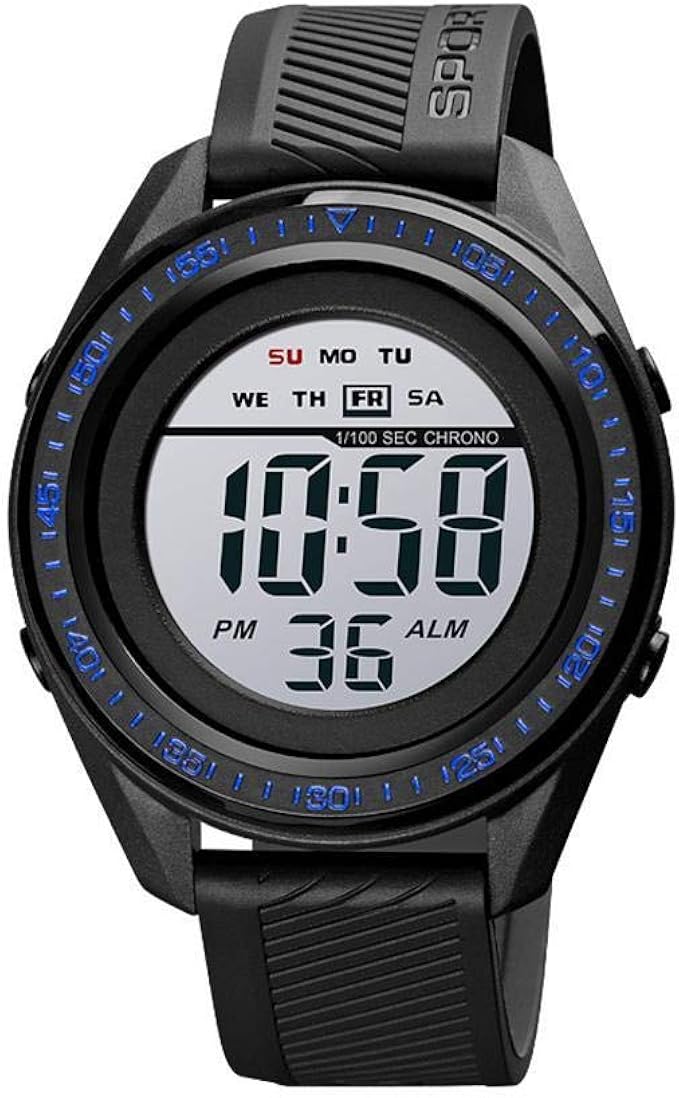 Men's Digital Sports Watch, Waterproof LED Screen Large Watches and Heavy Duty Electronic Simple