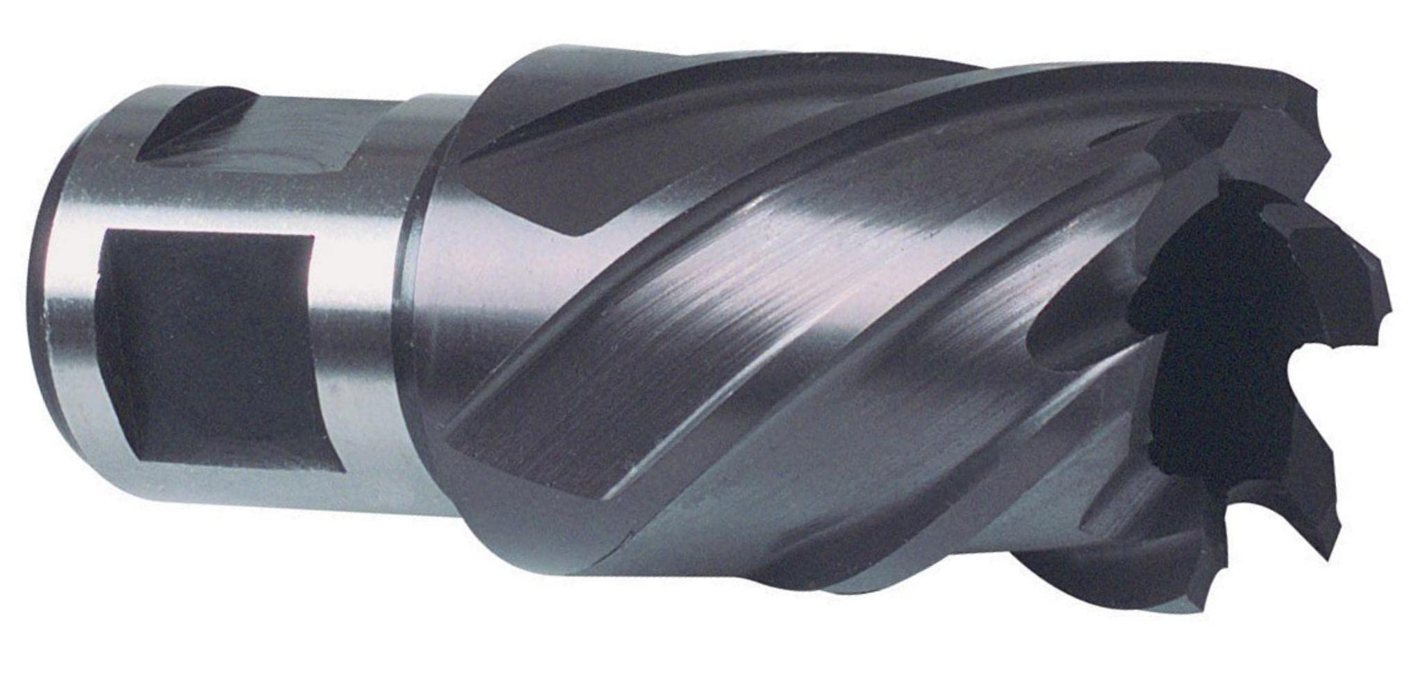Ruko HSS Core Drill Bit with 3/4 inch Weldon Shank, CBN Ground, TiAlN Finish, 28.0 mm Diameter, 63.0 mm Length, R108228F