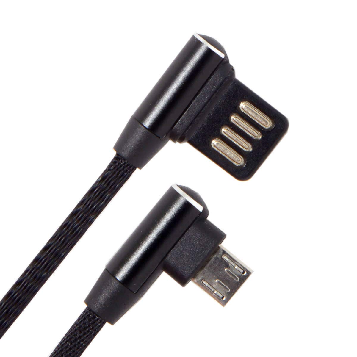 CY Micro USB 5Pin to Left Right Angled 90 Degree USB 2.0 Data Cable with Sleeve for Tablet Phone 15cm