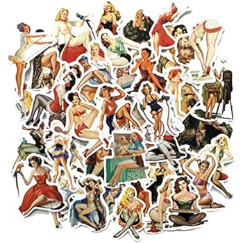 Sexy Girl Retro Vintage Pin Up Laptop Stickers Car Skateboard Motorcycle Bicycle Luggage Guitar Bike Pinup Women Decal 50pcs Pack
