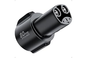 Fondwell J1772 to Tesla Charger Adapter: Compatible with Tesla Model Y/3/X/S/Cybertruck - Fast EV Charging Plug Adaptor with 250V 80Amp for Level 1 and Level 2 Chargers (Black)