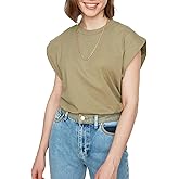 VAVONNE Womens Dressy Casual T Shirts, Stylish Sleeve Crop Tank Tees, Summer Tops 2023 Trendy